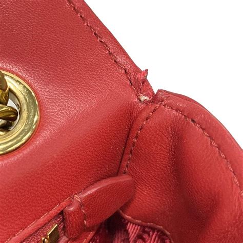 prada 1bd235|Auth PRADA Gathered Bag 1BD235 Red Nappa Leather .